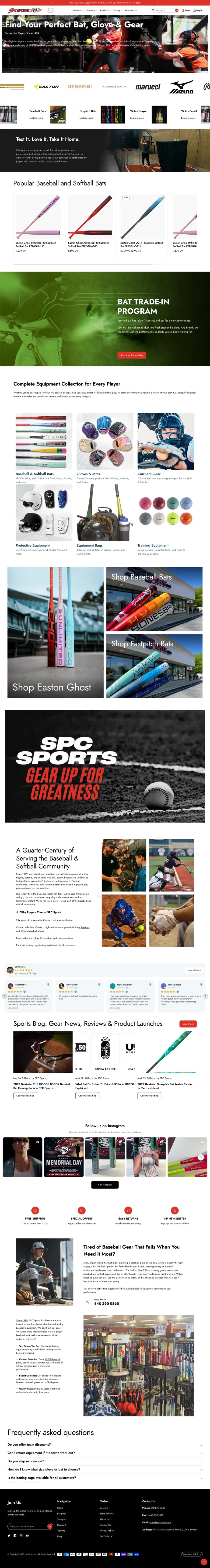 SPC Sports homepage screenshot