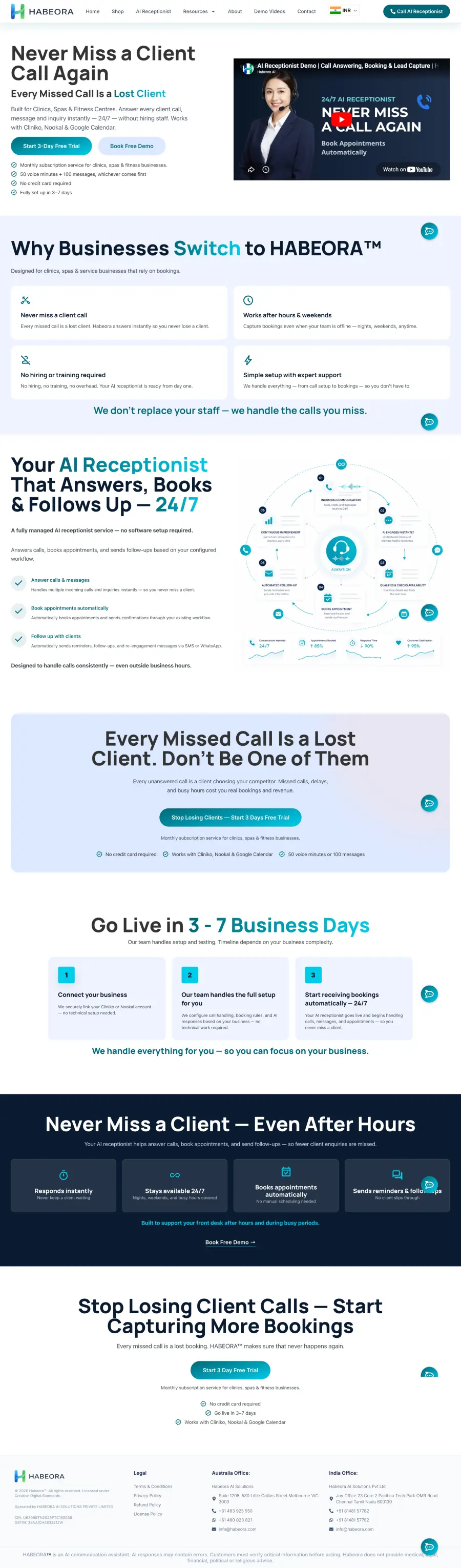 Habeora full homepage screenshot