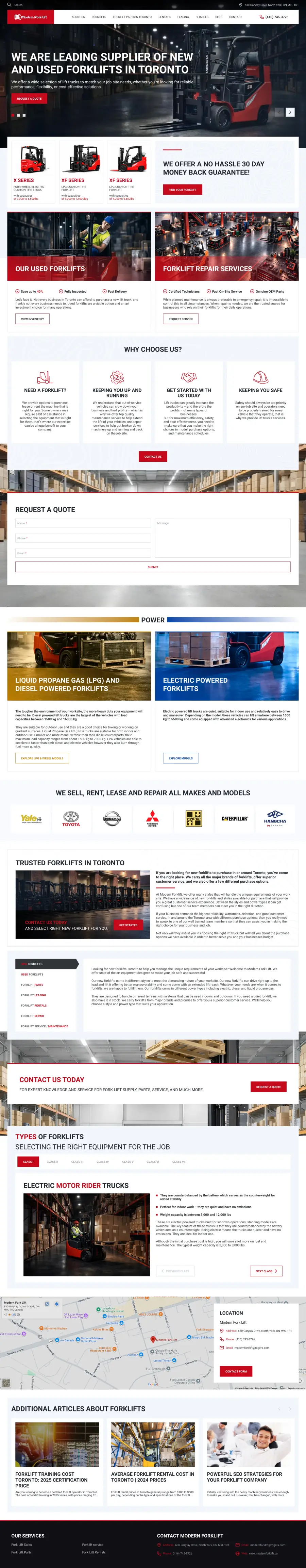 Modern Forklift full homepage screenshot